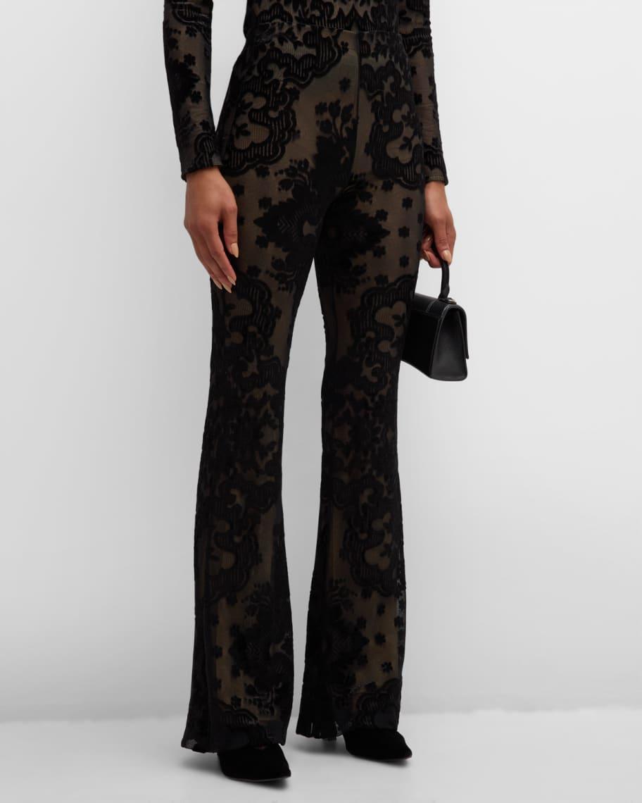 Sheer Printed Velvet Trousers product image