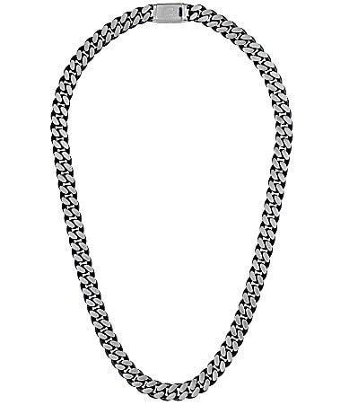 Bulova Mens Blue Tone Stainless Steel Chain Necklace Product Image