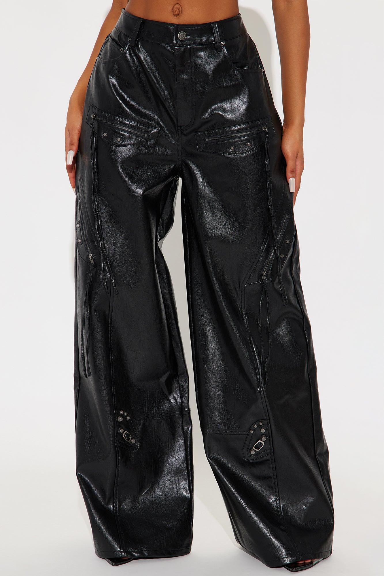 Ria Faux Leather Pant - Black Product Image