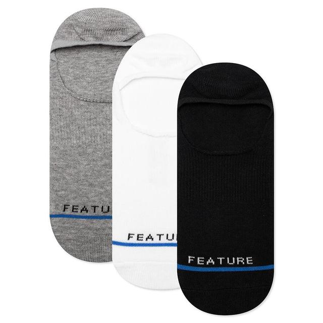 Classic No Show Sock - Heather Grey/Black/White (3-Pack) Male Product Image