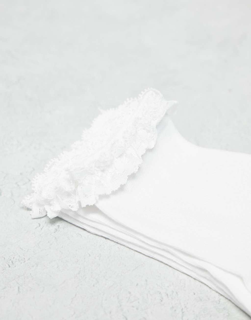 ASOS DESIGN 2 pack frill ankle socks Product Image