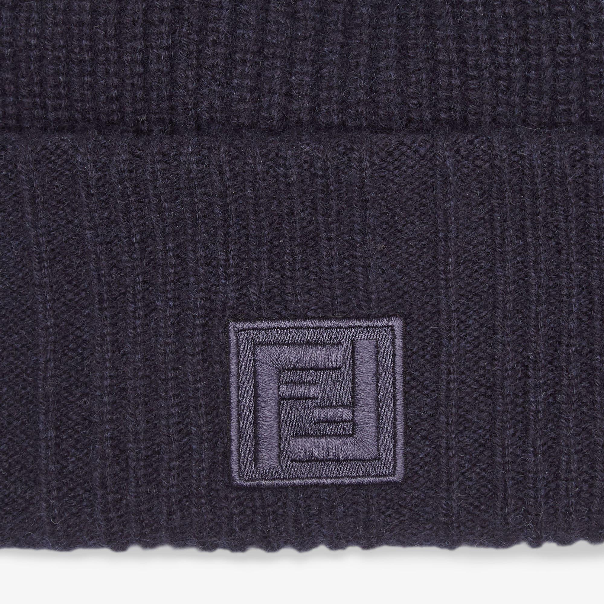 BeanieBlue wool and cashmere hat Product Image