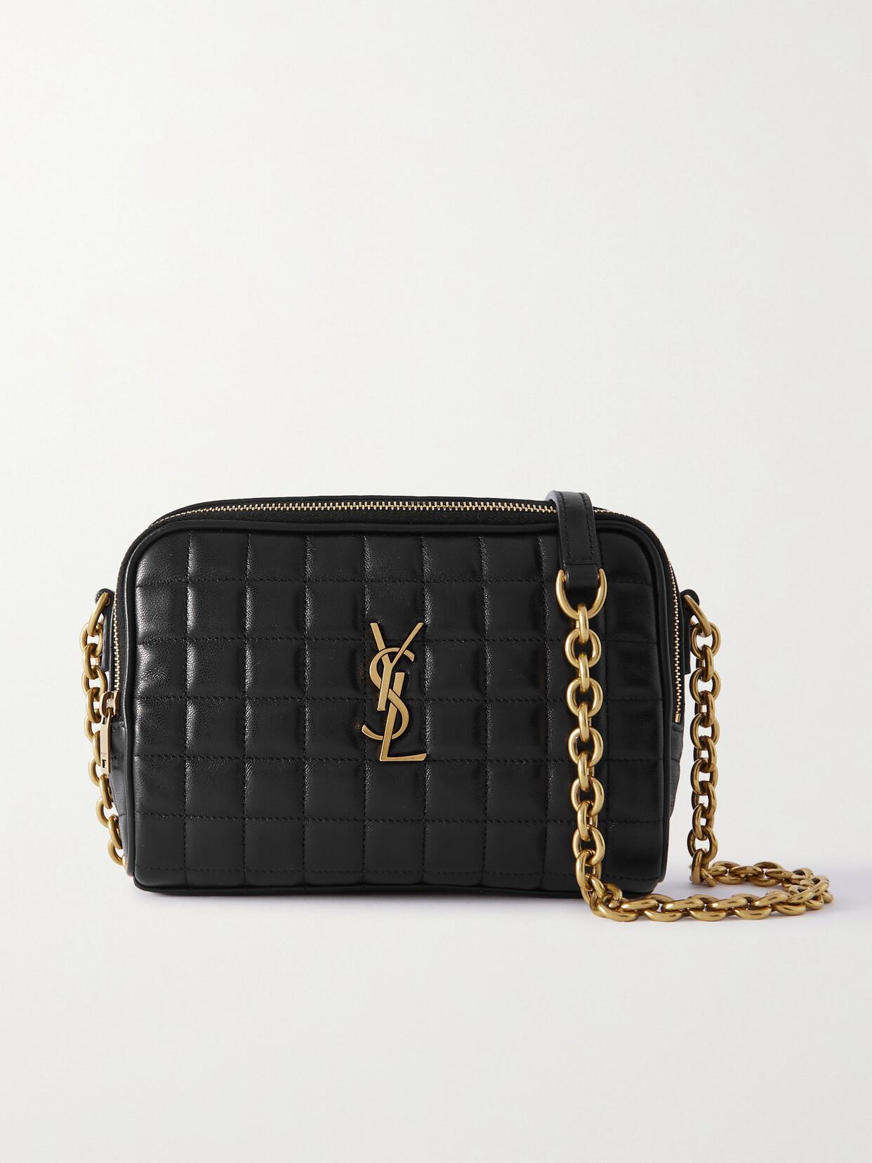 SAINT LAURENT Cassandre Mini Matelassé Leather Shoulder Bag In Black Product Image