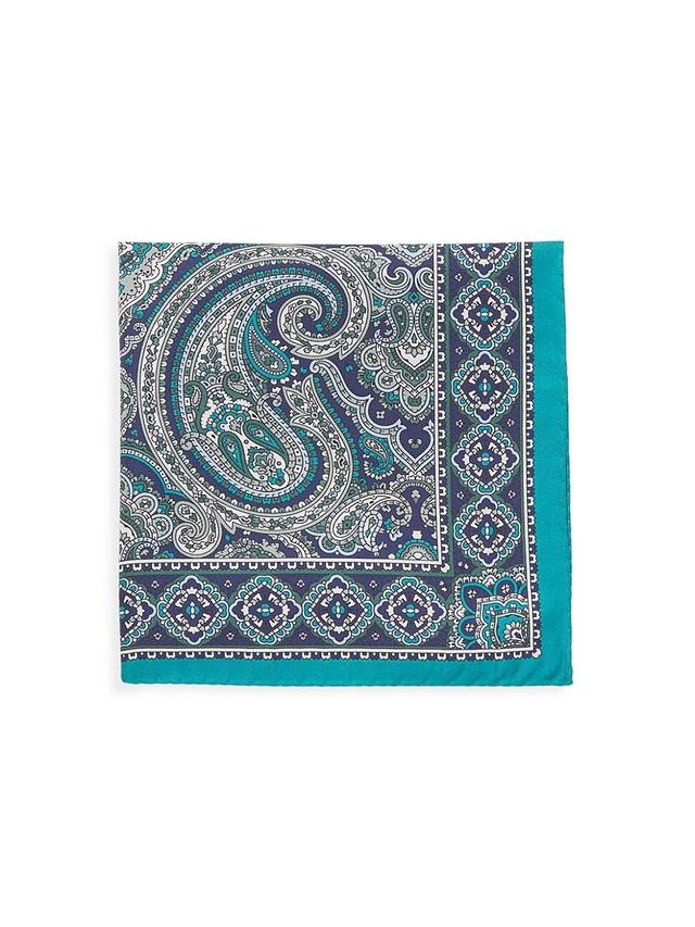 Mens Silk Paisley Pocket Square Product Image