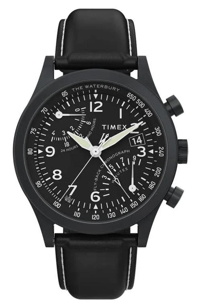 TIMEX Waterbury Traditional Fly Back Chronograph 43mm In Black Product Image