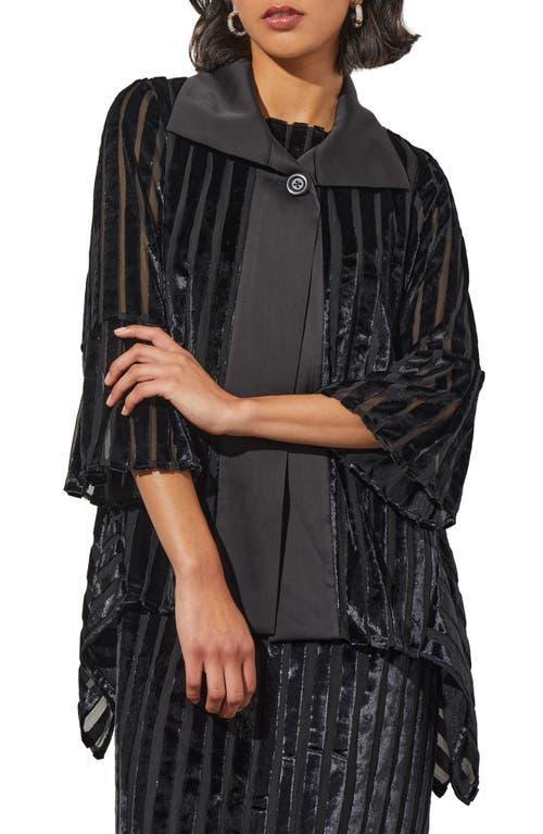 Ming Wang Metallic Stripe High-Low Jacket Product Image