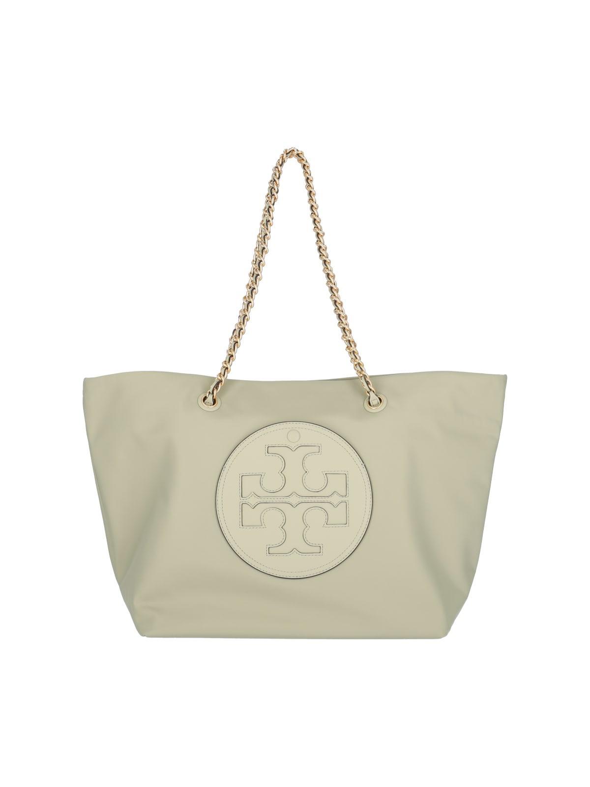 Ella Chain Logo Patch Tote Bag In Green Product Image