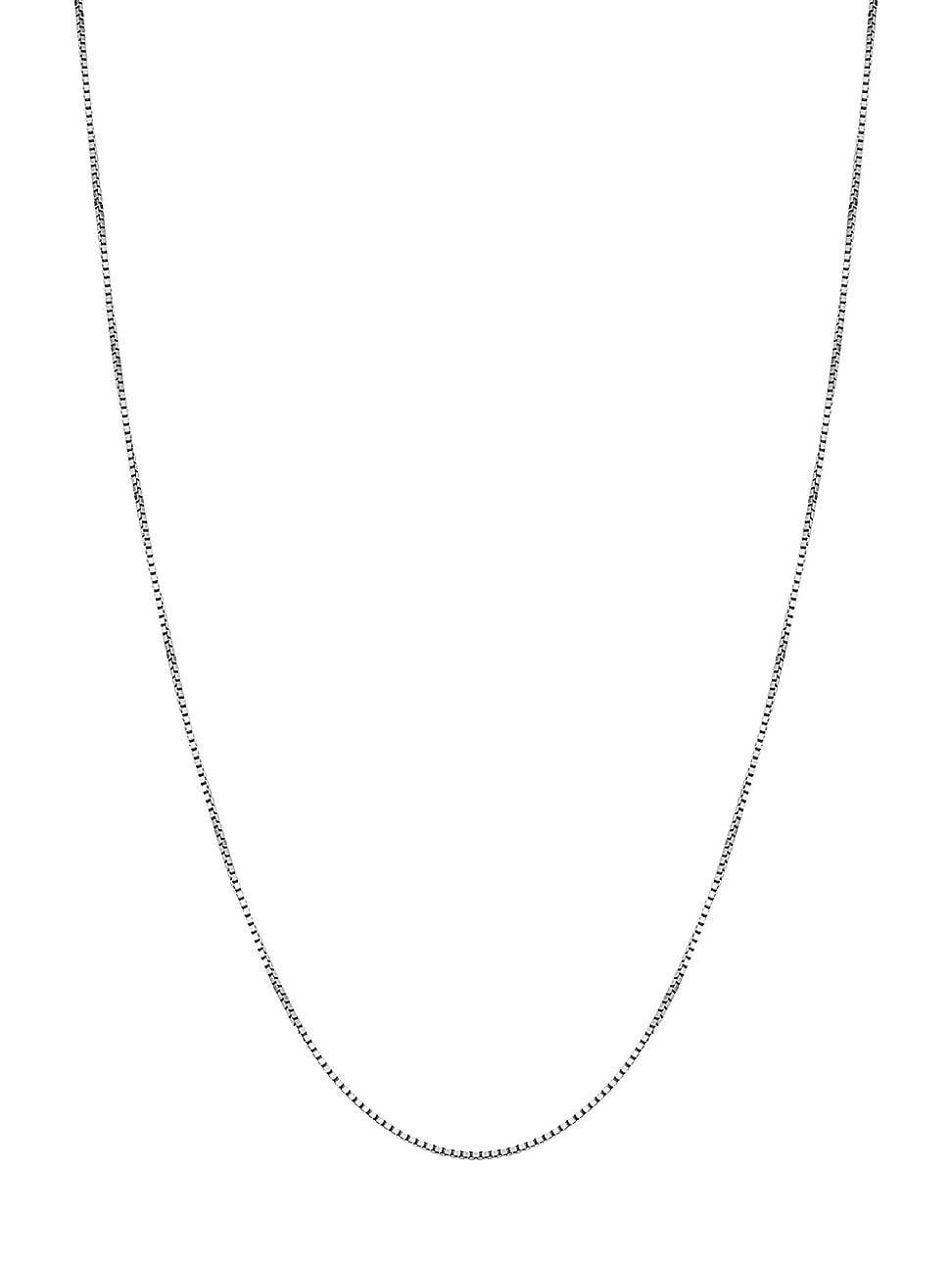 Womens 14K White Solid Gold Bodega Box Chain Product Image