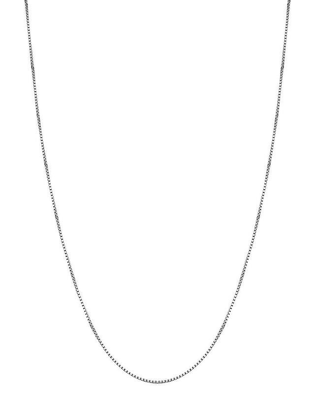 Womens 14K White Solid Gold Bodega Box Chain Product Image