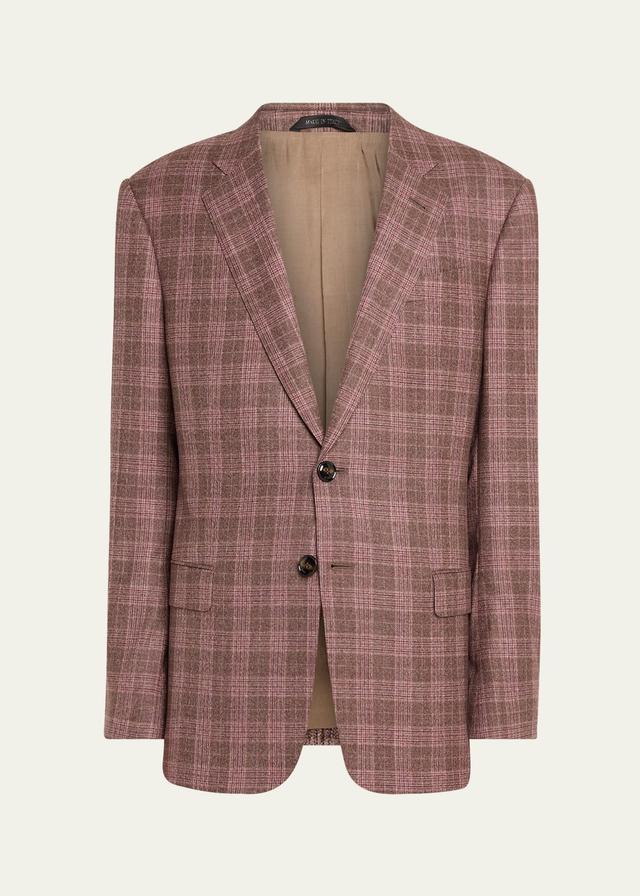 Mens Soft Wool-Cashmere Plaid Sport Coat Product Image