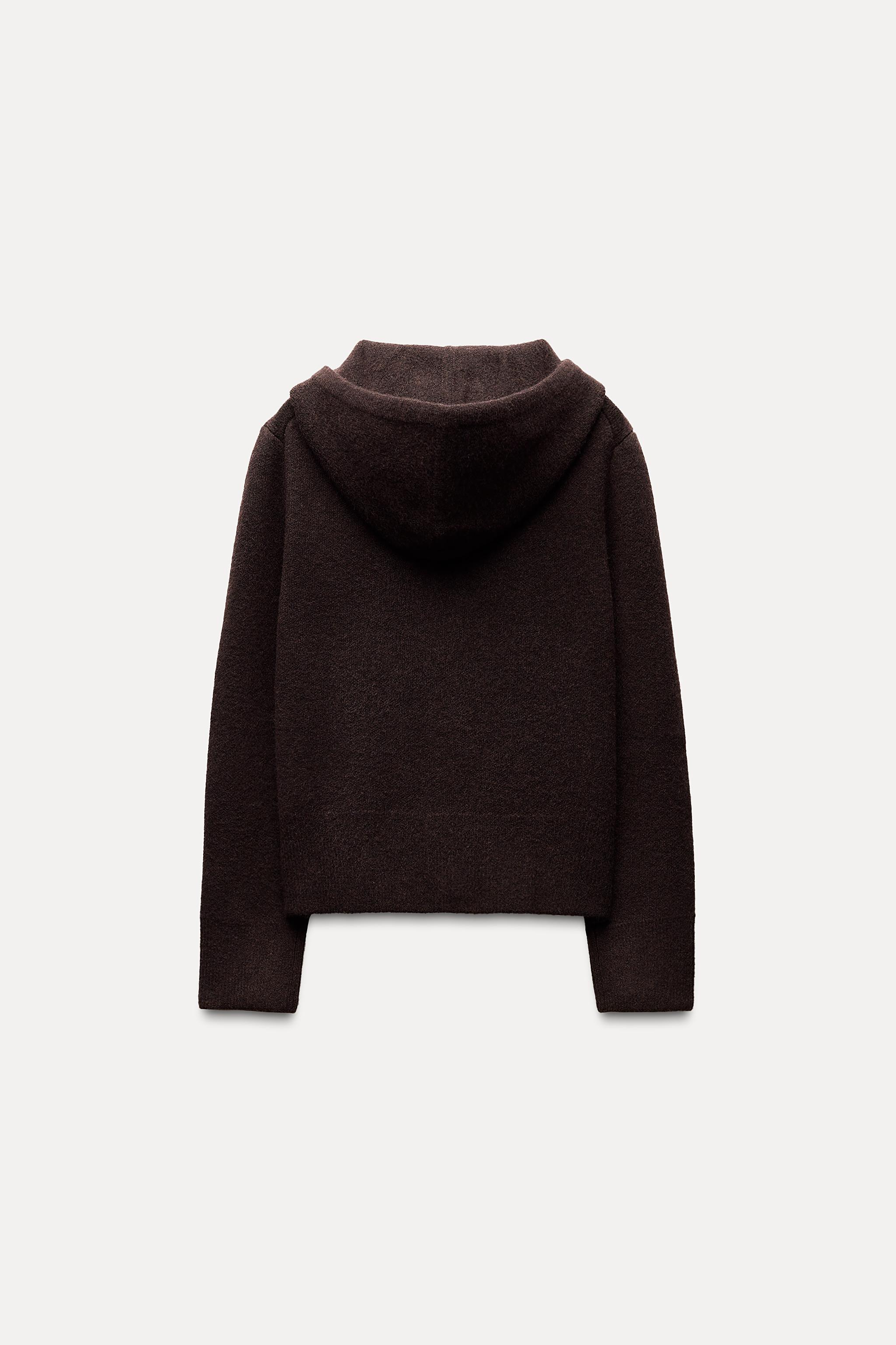 BASIC KNIT HOODED SWEATSHIRT Product Image