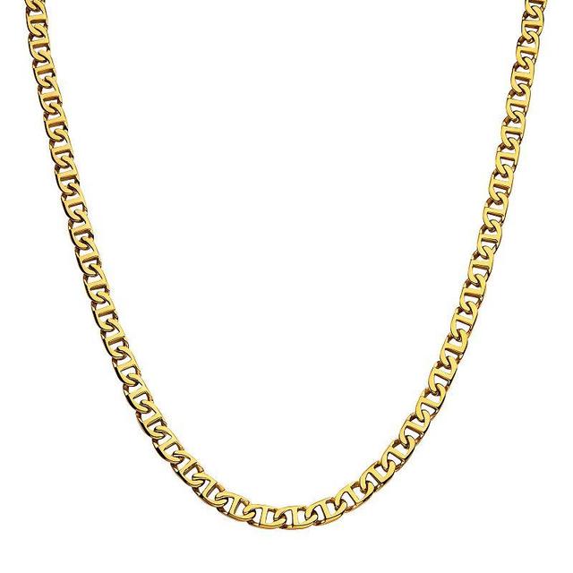 18k Gold Over Stainless Steel 8 mm Mariner Link Chain Necklace, Mens Gold Tone Product Image