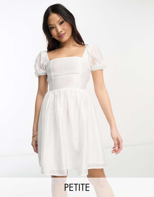 Collective the Label Petite cross back organza mini dress in ivory Product Image