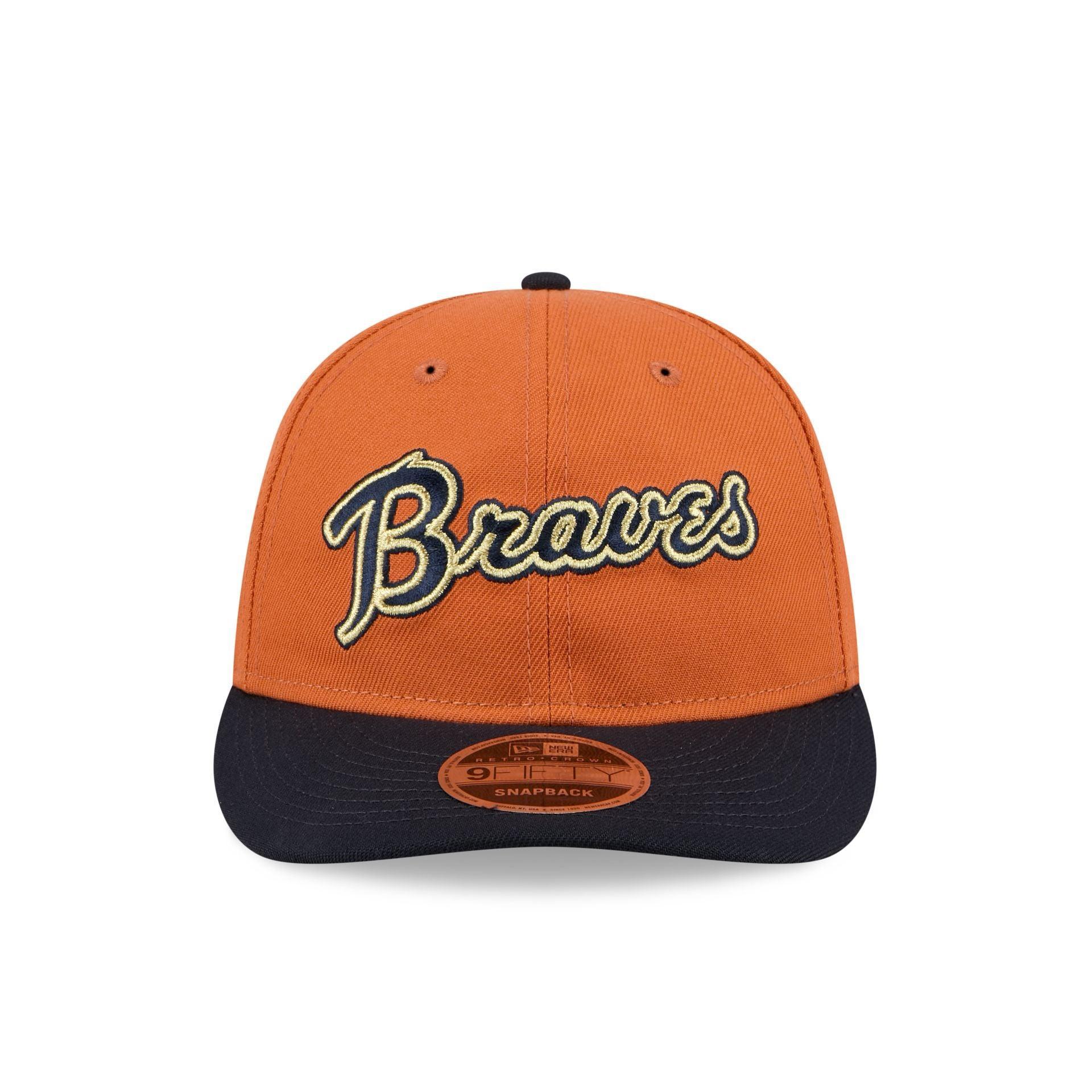 Atlanta Braves Gold Wood Retro Crown 9FIFTY Snapback Hat Male Product Image