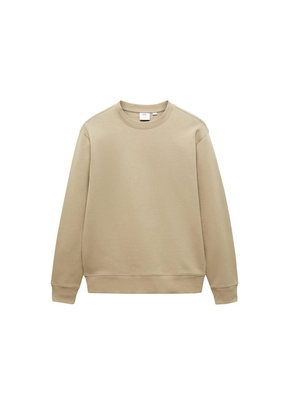 MANGO MAN - 100% cotton basic sweatshirt sandMen Product Image