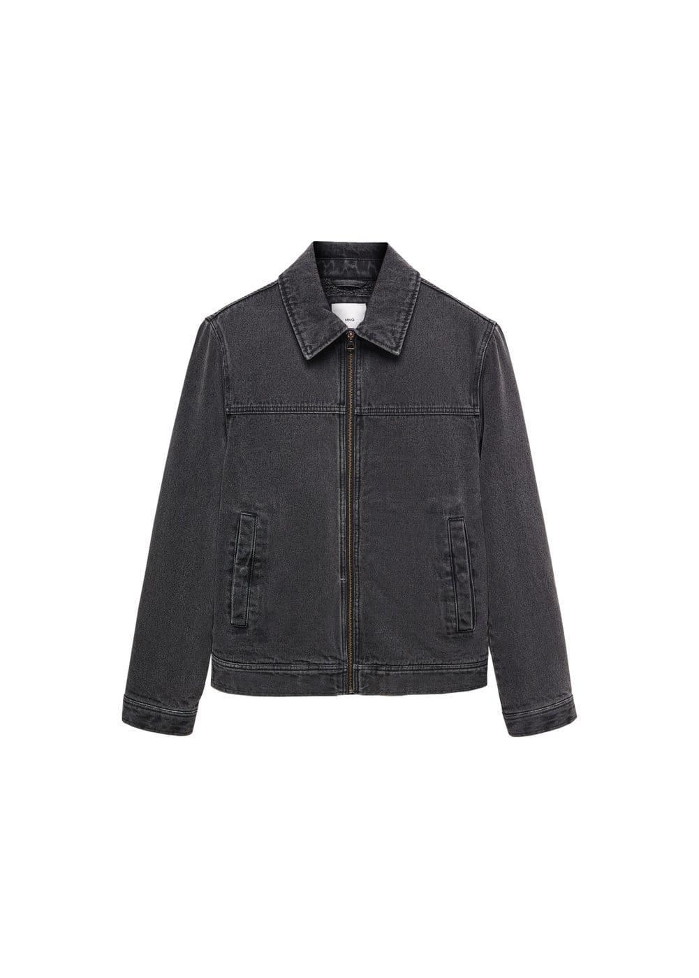 MANGO MAN - Faux shearling-lined denim jacket black denimMen Product Image