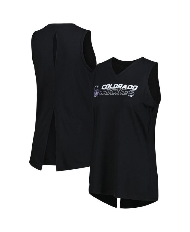 Womens LevelWear Black Colorado Rockies Paisley Chase V-Neck Tank Top Product Image