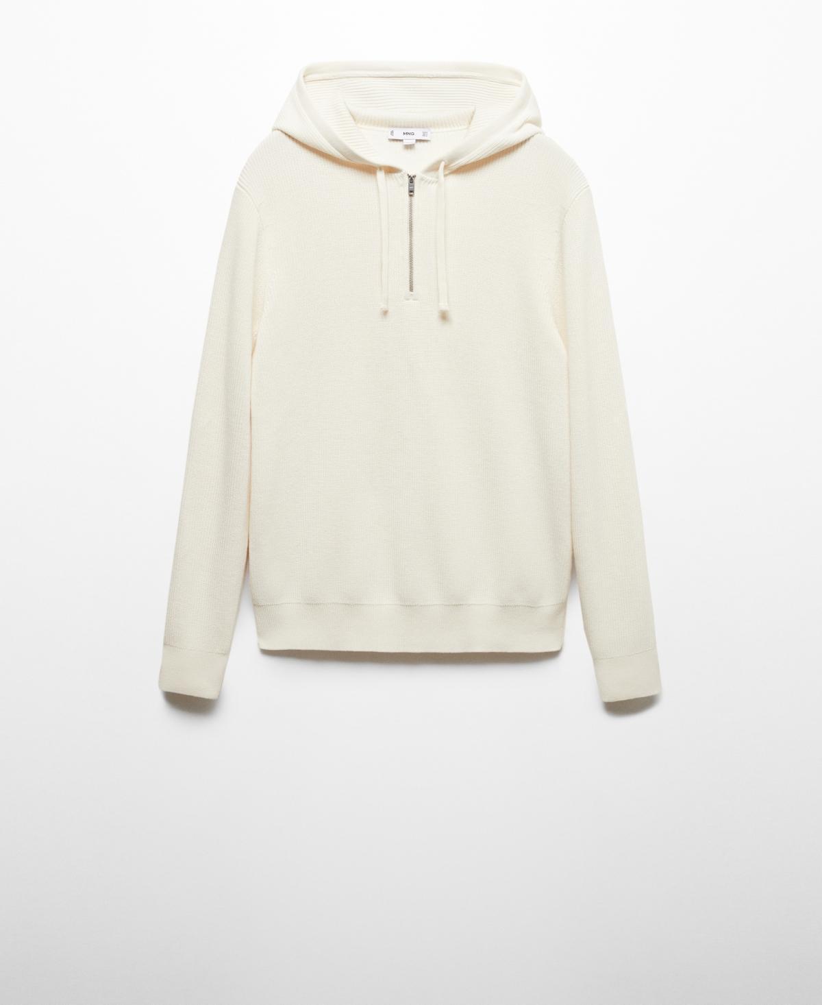 MANGO MAN - Hooded knit sweatshirt off whiteMen Product Image