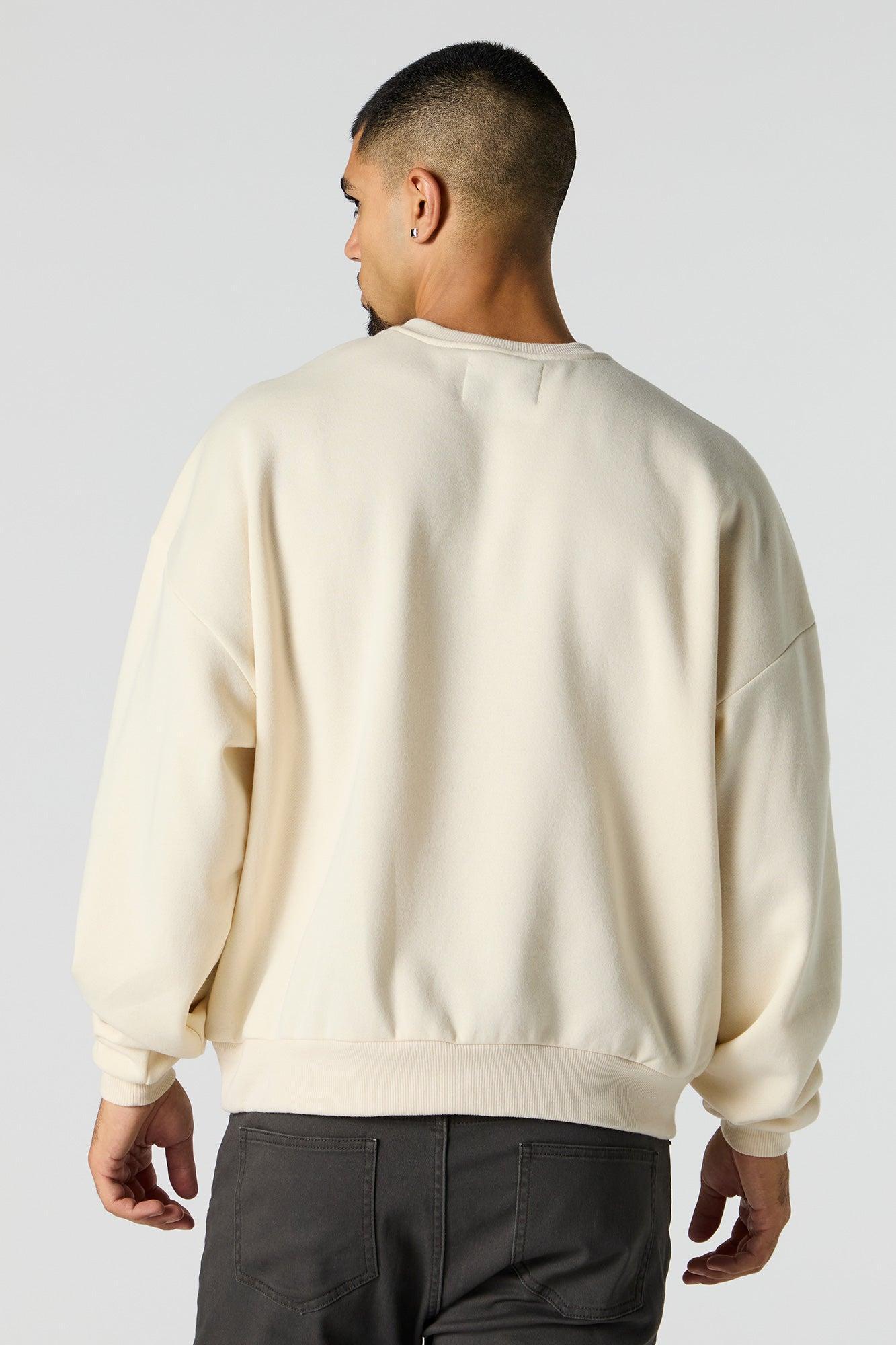 Boxy Crewneck Fleece Sweatshirt Male Product Image