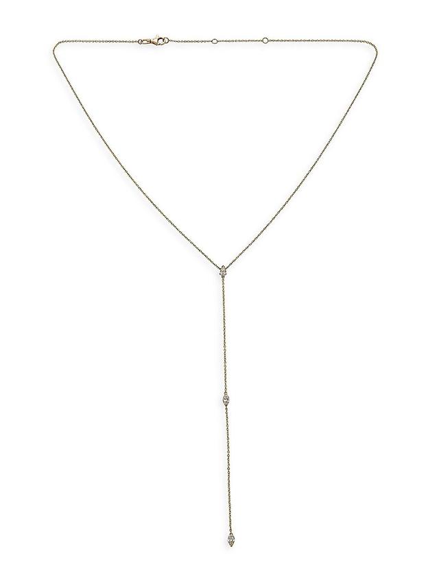 Womens 14K Yellow Gold & 0.55 TCW Diamond Lariat Necklace Product Image