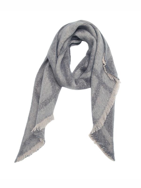 Diamond-Patterned Fringed Keep Warm Shawl&Scarf product image