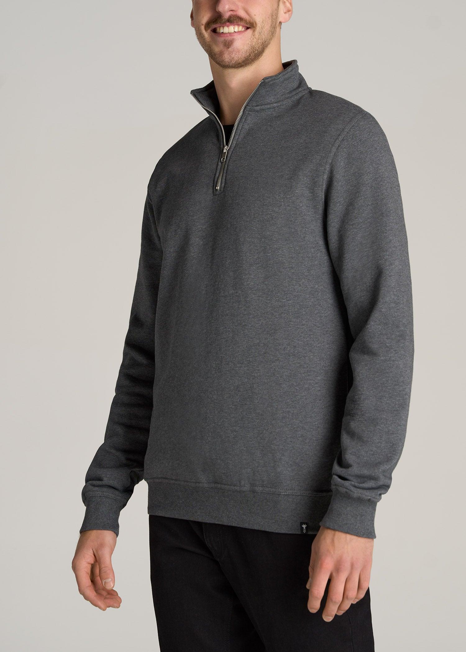 Wearever Fleece Quarter-Zip Tall Men's Sweatshirt in Charcoal Mix Product Image