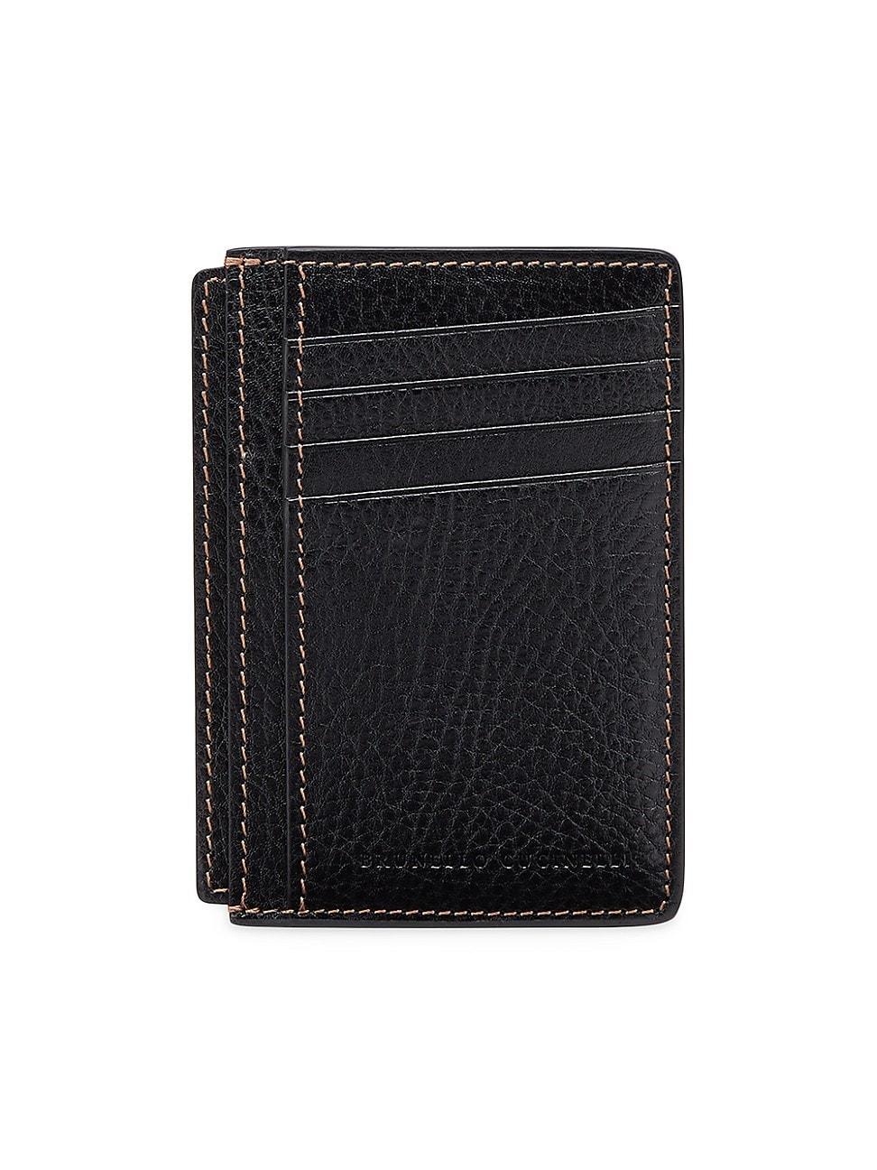 Mens Grained Calfskin Slim Card Holder Product Image