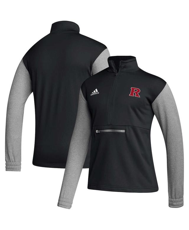 Mens adidas Rutgers Scarlet Knights Sideline AEROREADY Half-Zip Top Product Image