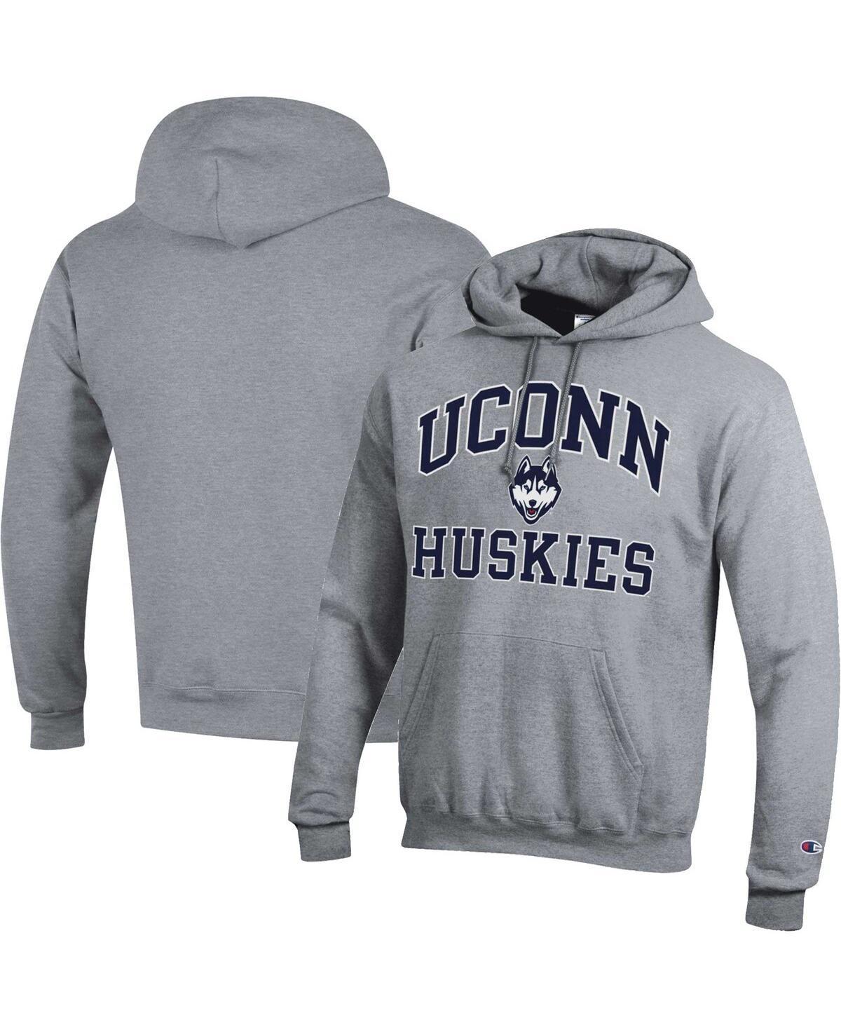 Mens Champion Heather Gray UConn Huskies High Motor Pullover Hoodie Product Image