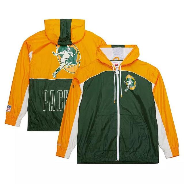 Mens Mitchell & Ness Green Bay Packers Big Shot Premium Full-Zip Windbreaker Product Image