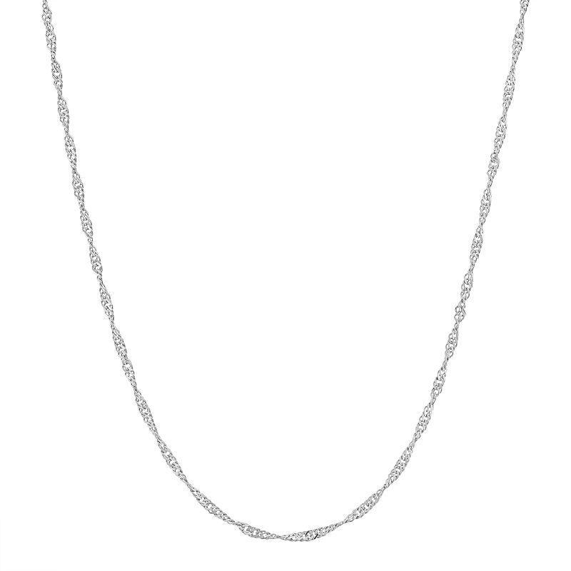 Jordan Blue Sterling Silver Adjustable Twisted Curb Chain Necklace, Womens Grey Product Image