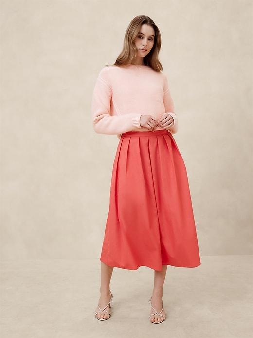 Poplin Midi Skirt Product Image