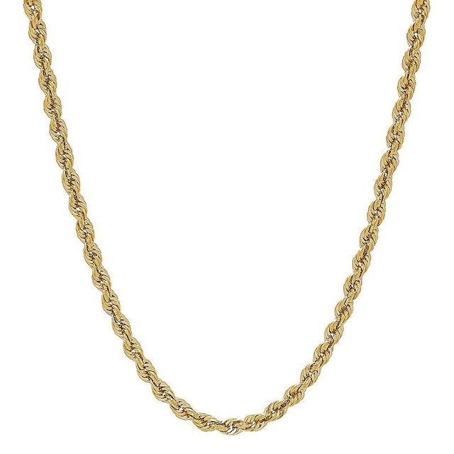 Everlasting Gold Men's Everlasting Gold 10k Gold Hollow Glitter Rope Chain Necklace - 24 in., Size: 24", Multicolor - Size: 24" Product Image