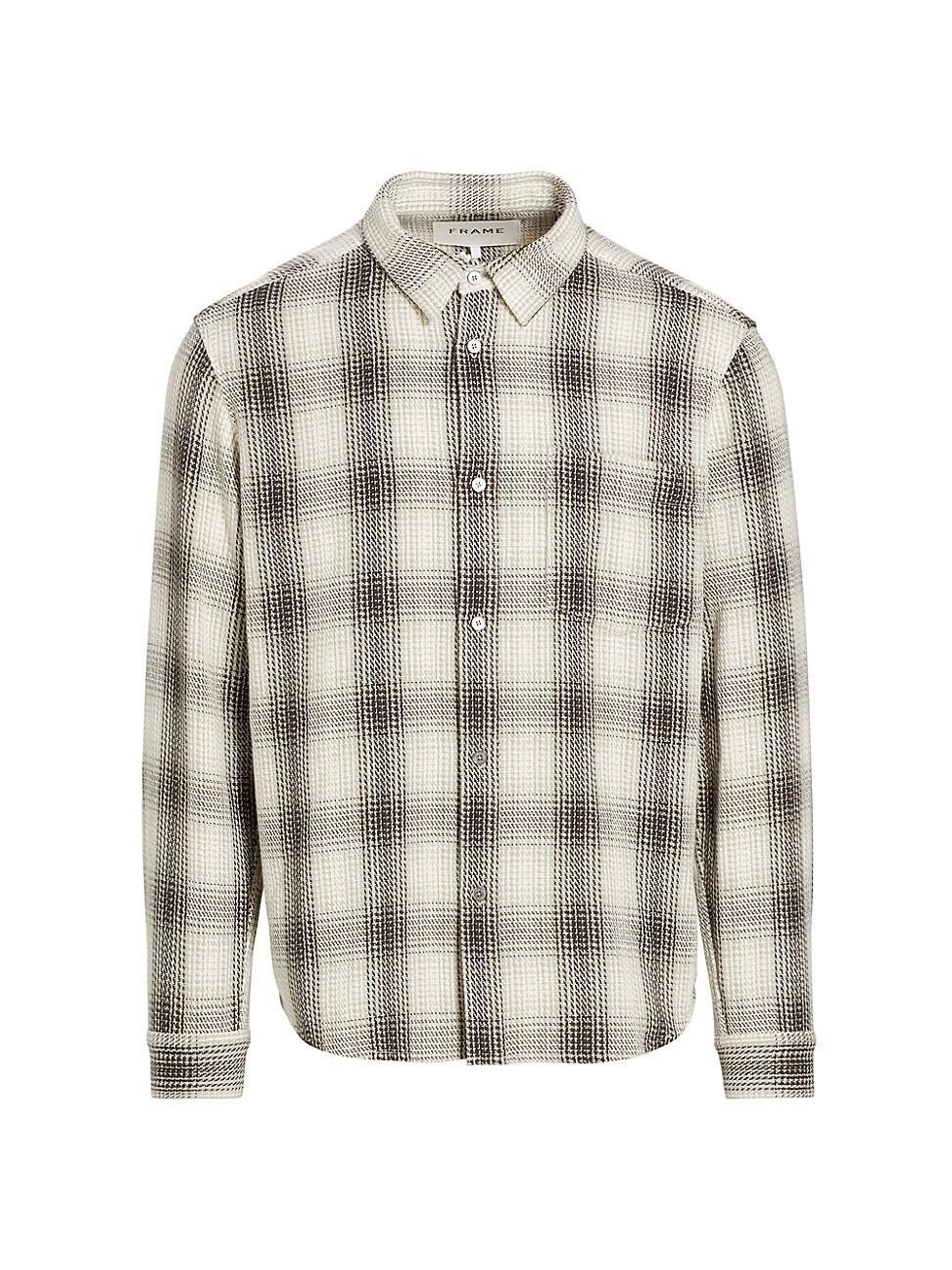 Mens Plaid Cotton Button-Front Shirt Product Image