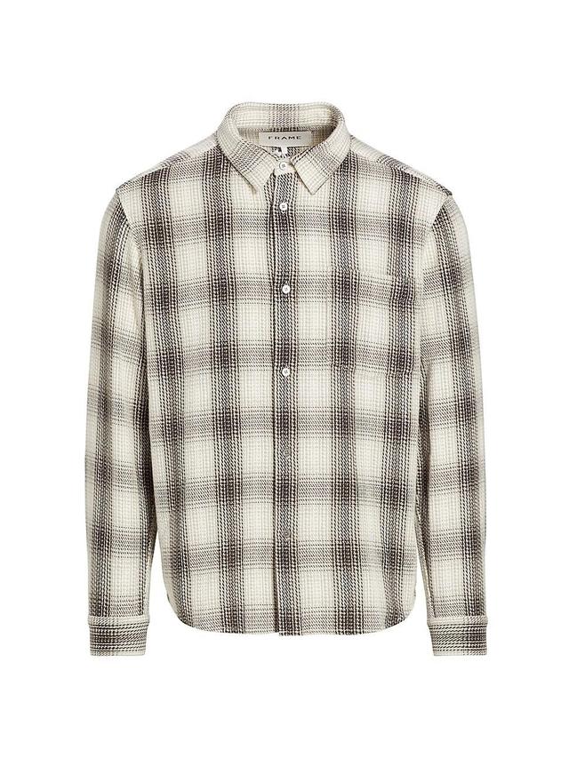 Mens Plaid Cotton Button-Front Shirt Product Image