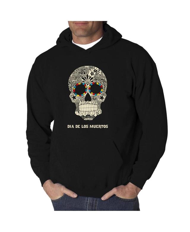 La Pop Art Mens Dia De Los Muertos Word Art Hooded Sweatshirt Product Image