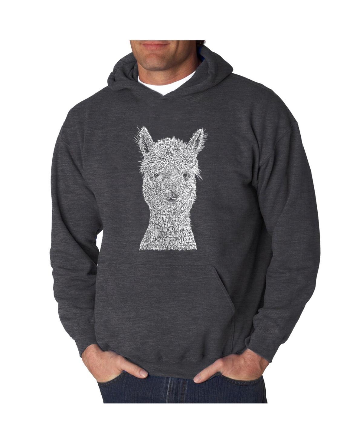 La Pop Art Mens Alpaca Word Art Hooded Sweatshirt Product Image