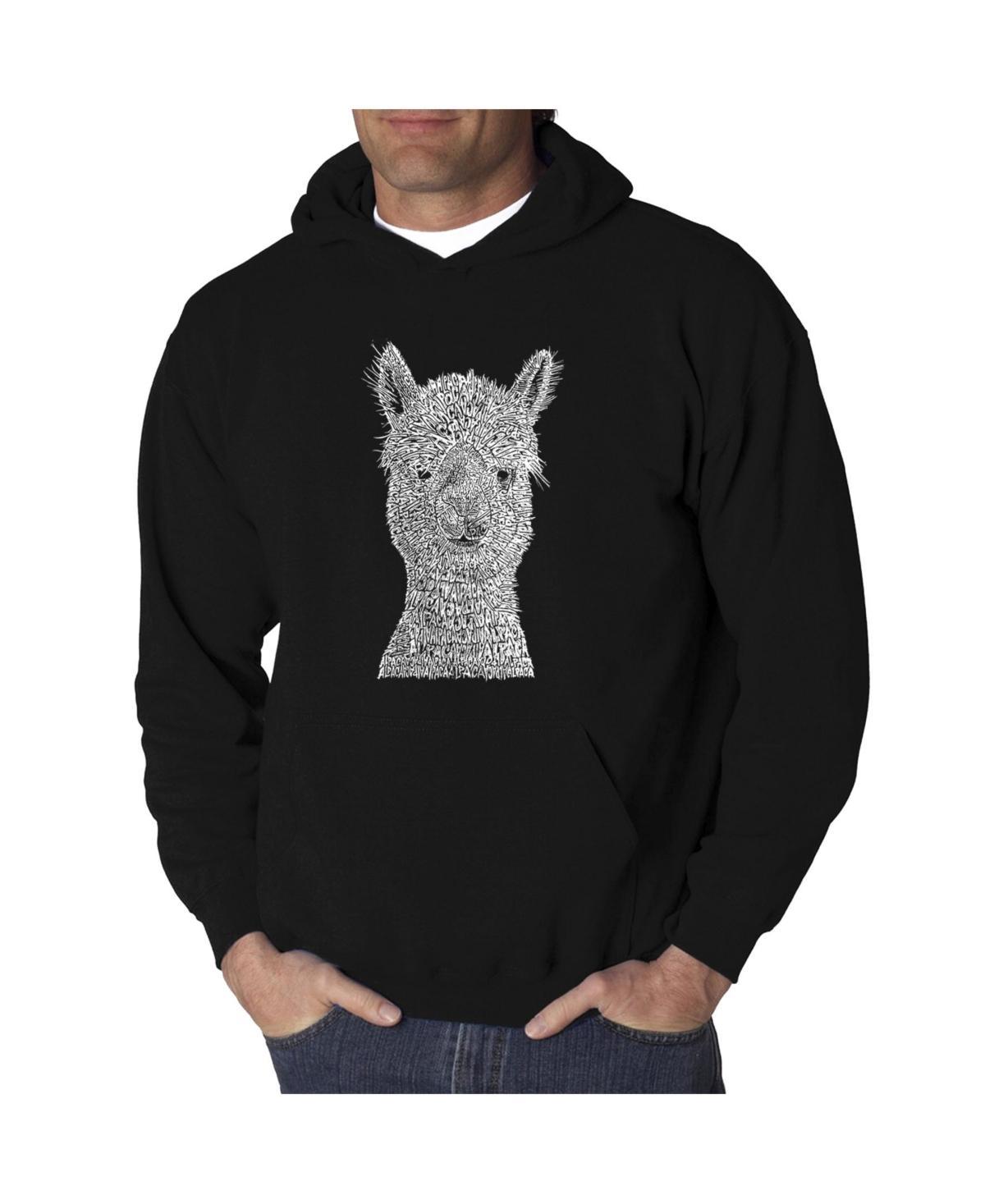 La Pop Art Mens Alpaca Word Art Hooded Sweatshirt Product Image