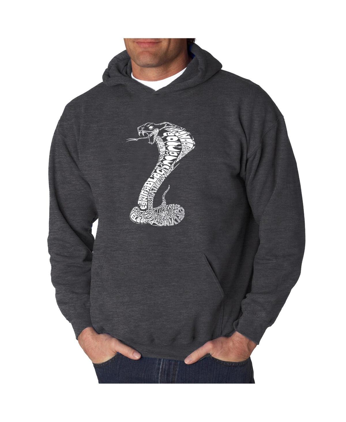 La Pop Art Mens Word Art Hooded Sweatshirt - Types of Snakes Product Image