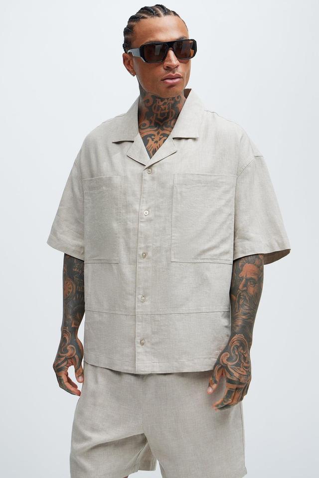 Bahamas Linen Cuban Shirt - Stone Product Image