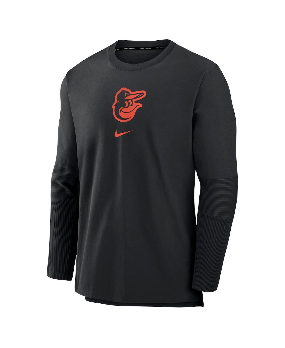 NIKE Men's Navy Atlanta Braves Authentic Collection Player Performance Pullover Sweatshirt Product Image