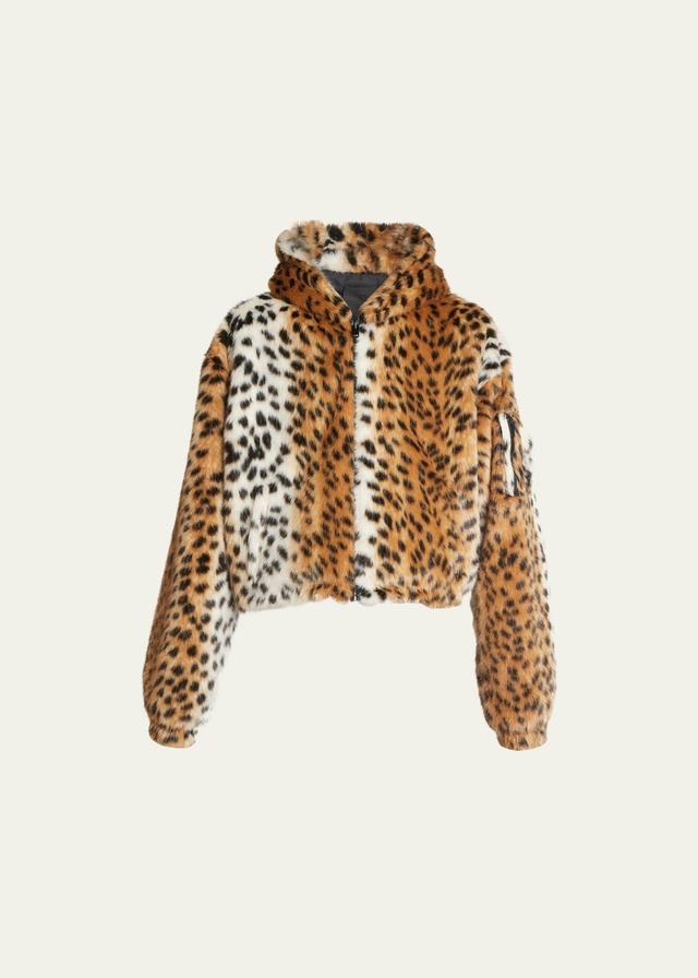 Mens Faux Leopard Fur Blouson Jacket Product Image