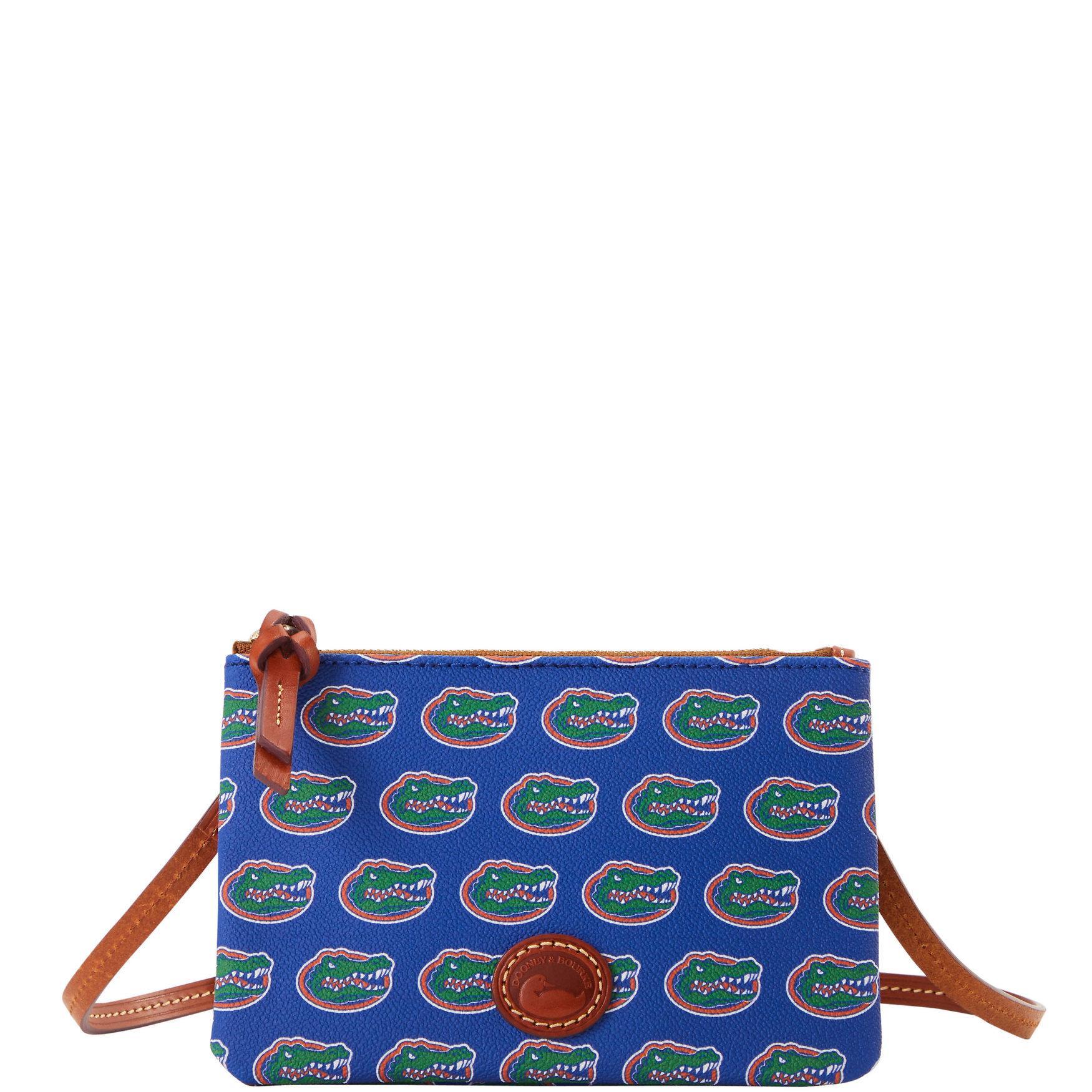 Dooney & Bourke Womens Collegiate University of Florida Top Zip Crossbody Coated Cotton Shoulder Bag in Blue Product Image