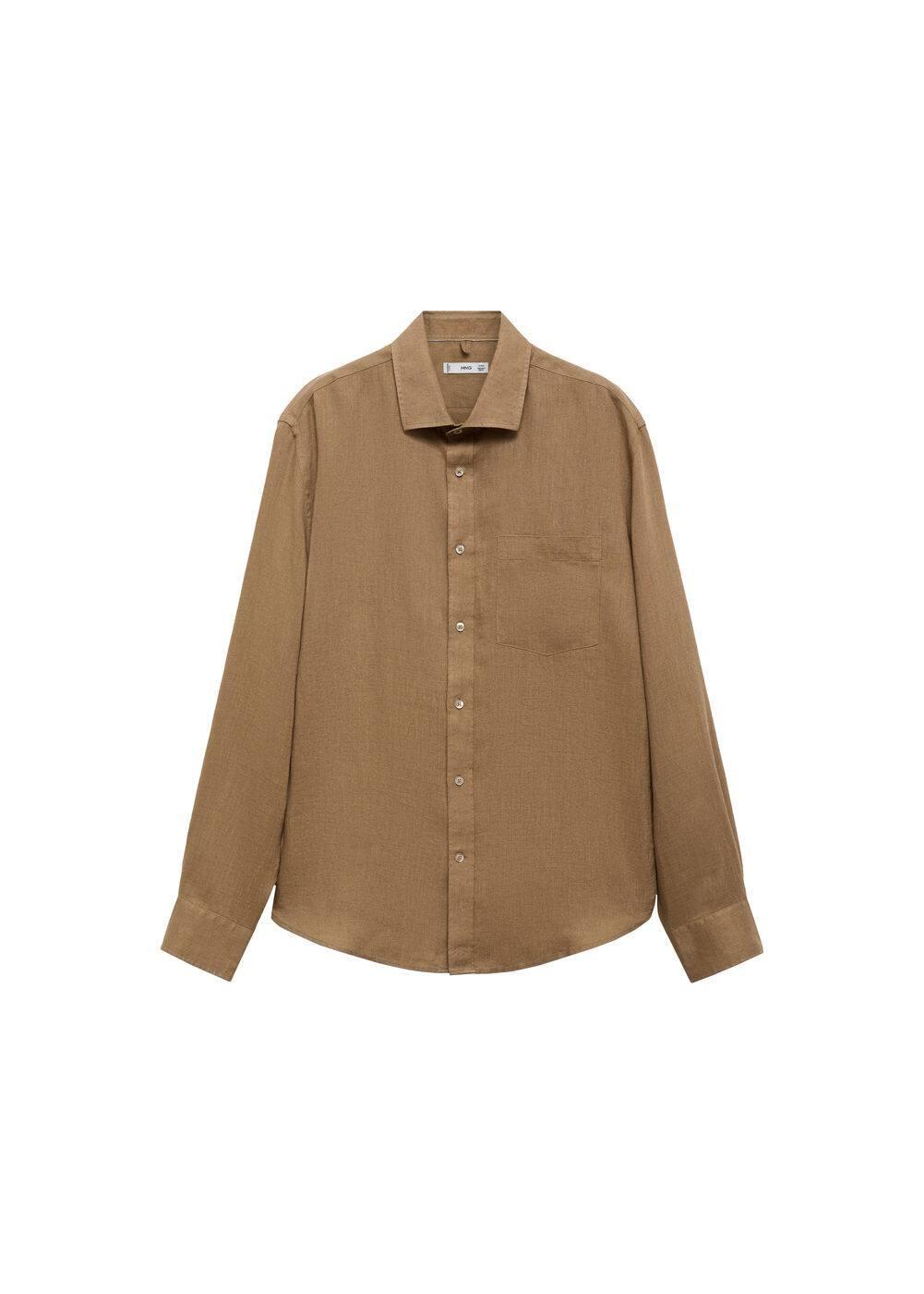 MANGO MAN - Classic fit 100% linen shirt beigeMen Product Image