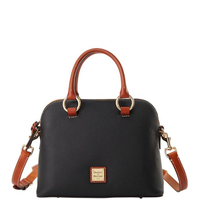 Dooney & Bourke Womens Pebble Grain Domed Leather Satchel Bag in Black Product Image