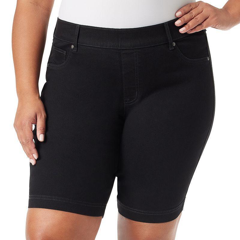 Plus Size Gloria Vanderbilt Shape Effect Bermuda Shorts, Womens Product Image