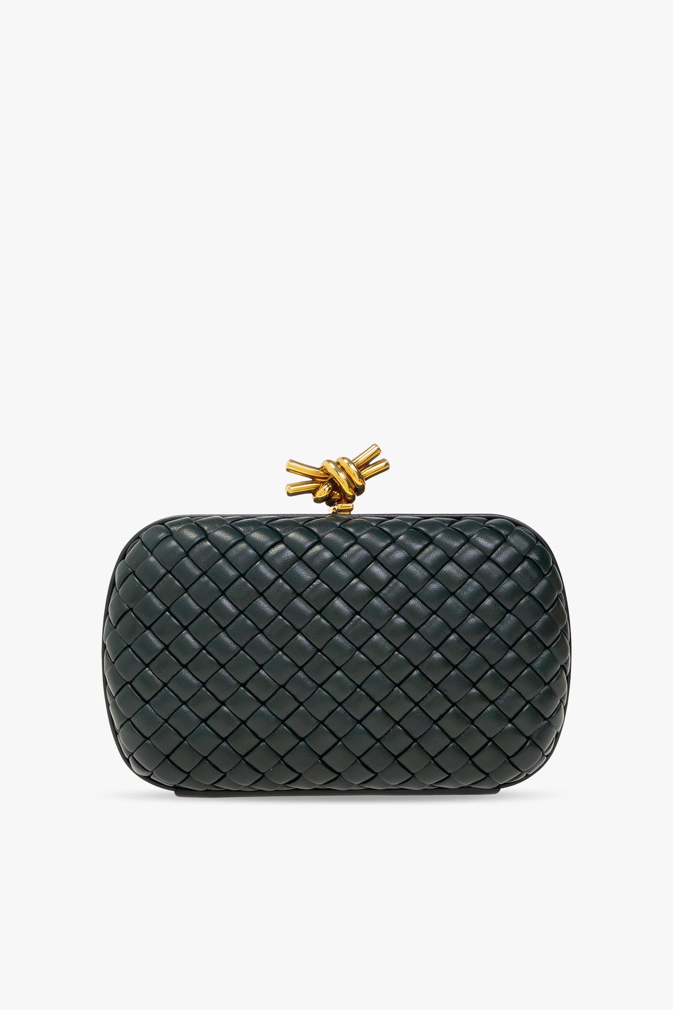 Knot Minaudiere Clutch Bag In Green Product Image