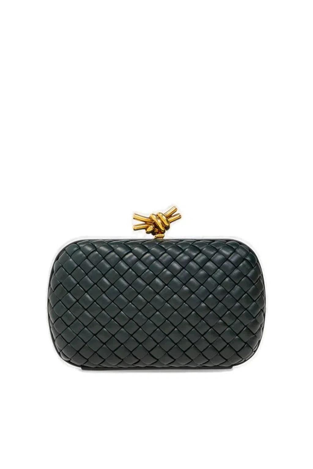 Knot Minaudiere Clutch Bag In Green Product Image