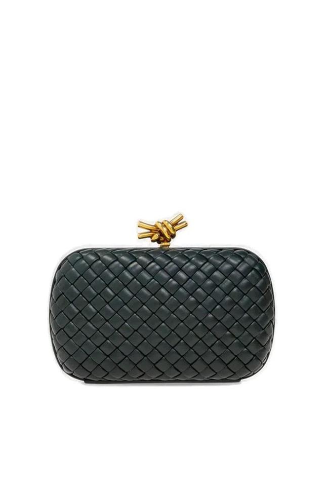 Knot Minaudiere Clutch Bag In Green Product Image