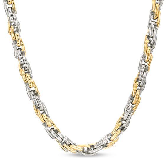 Men's 5.0mm Rope Chain Necklace in Two-Tone Stainless Steel - 24" Product Image